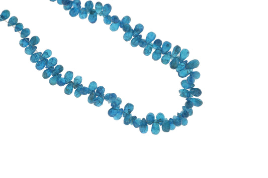 Neon Blue Apatite 6x3mm Faceted Teardrop Briolettes