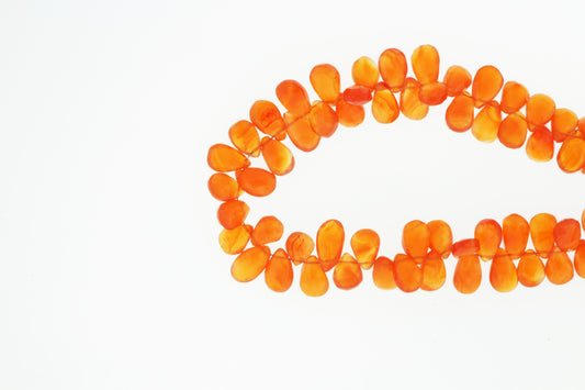 Orange Carnelian 7x5mm Faceted Pear Shaped Briolettes