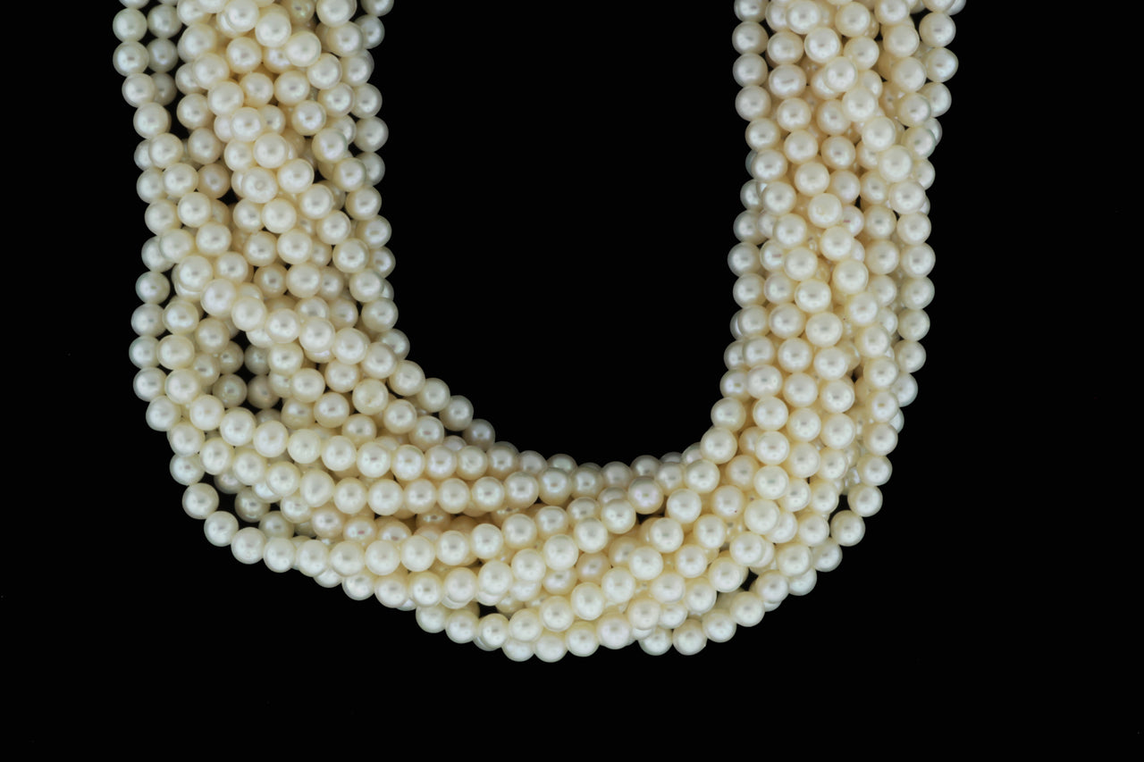 White Freshwater Pearl 4mm Smooth Rounds