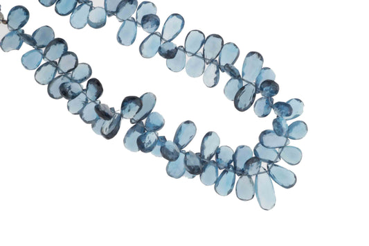 London Blue Topaz 11x6mm Faceted Pear Shaped Briolettes