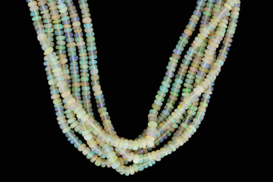 Yellow Ethiopian Opal 4mm Smooth Rondelles