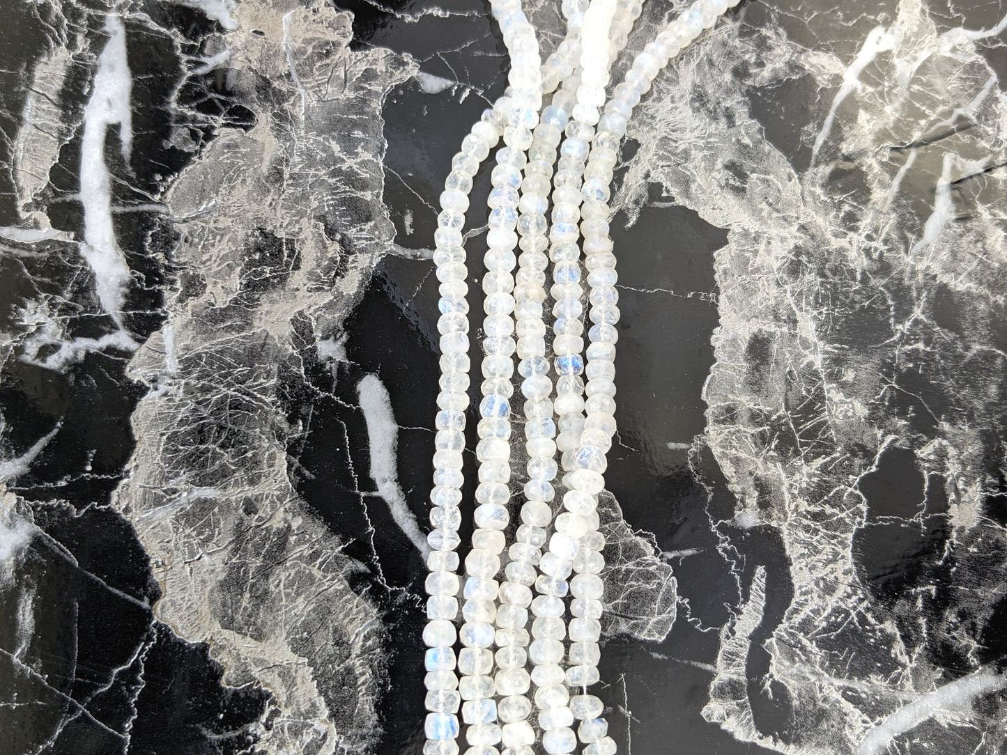 Rainbow Moonstone 6mm Faceted Rondelles