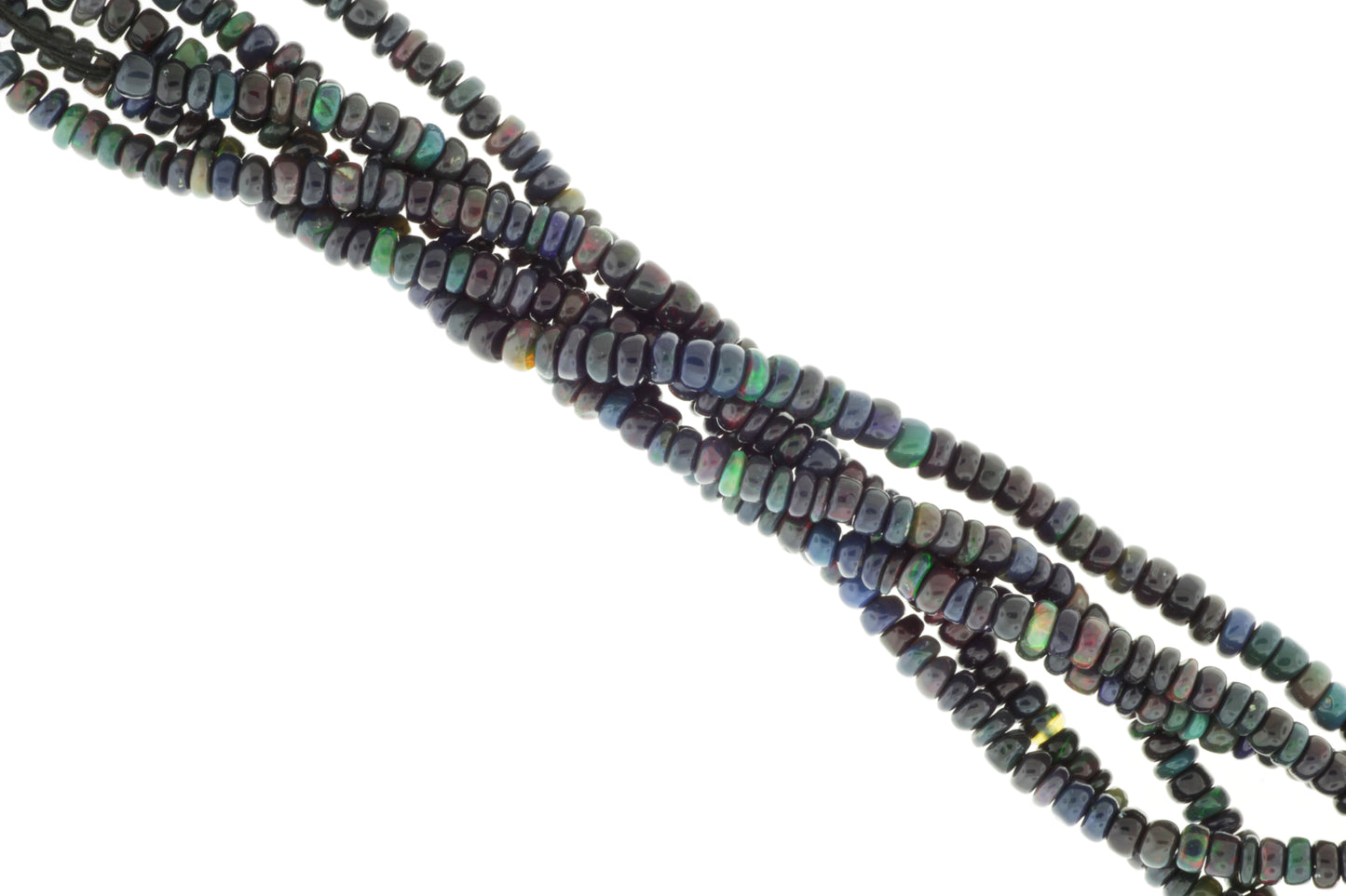 Black Ethiopian Opal 4.5mm Smooth Rondelles
