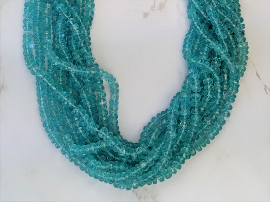 Sea Blue Apatite 5mm Faceted Rondelles