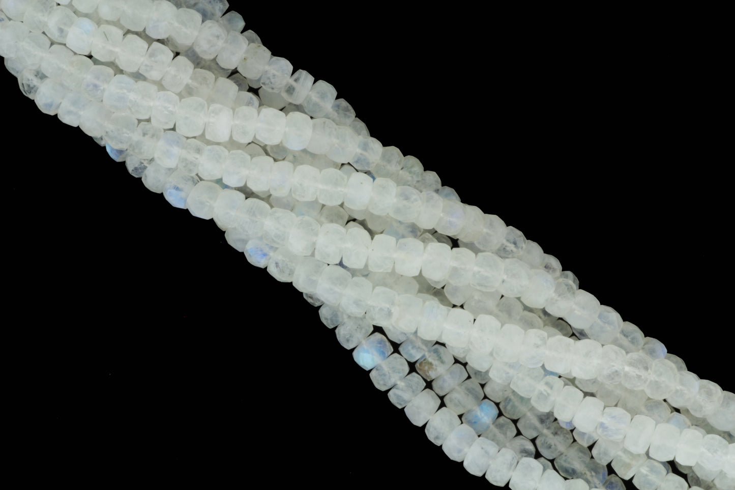 Rainbow Moonstone 7mm Faceted Rondelles