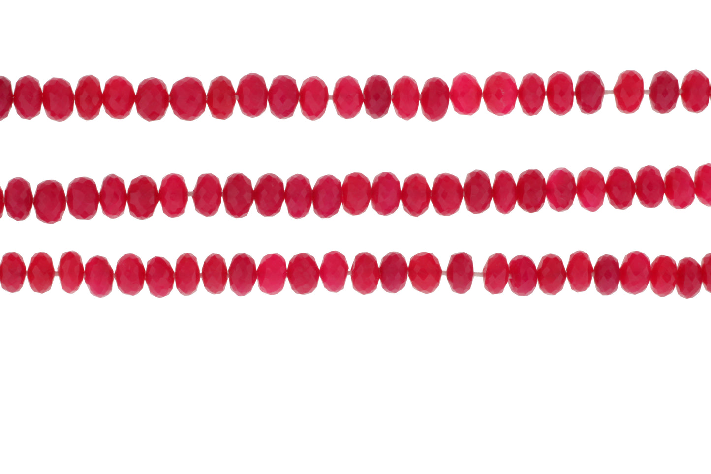 Dark Hot Pink Chalcedony 8mm Faceted Rondelles