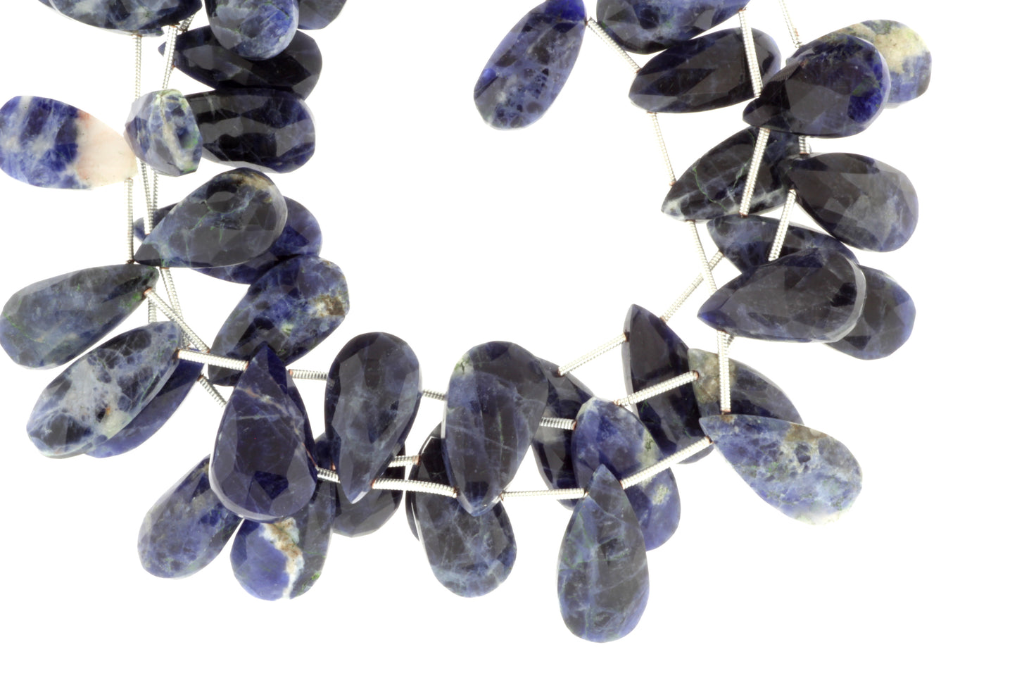 Blue Sodalite 20x11mm Faceted Pear Shaped Briolettes