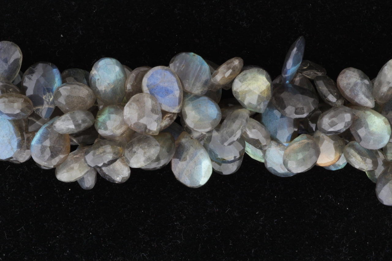 Blue Labradorite 18x12mm Faceted Pear Shaped Briolettes
