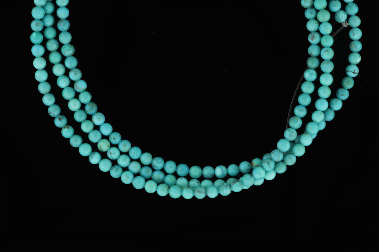 Natural Light Blue Turquoise 4mm Smooth Rounds