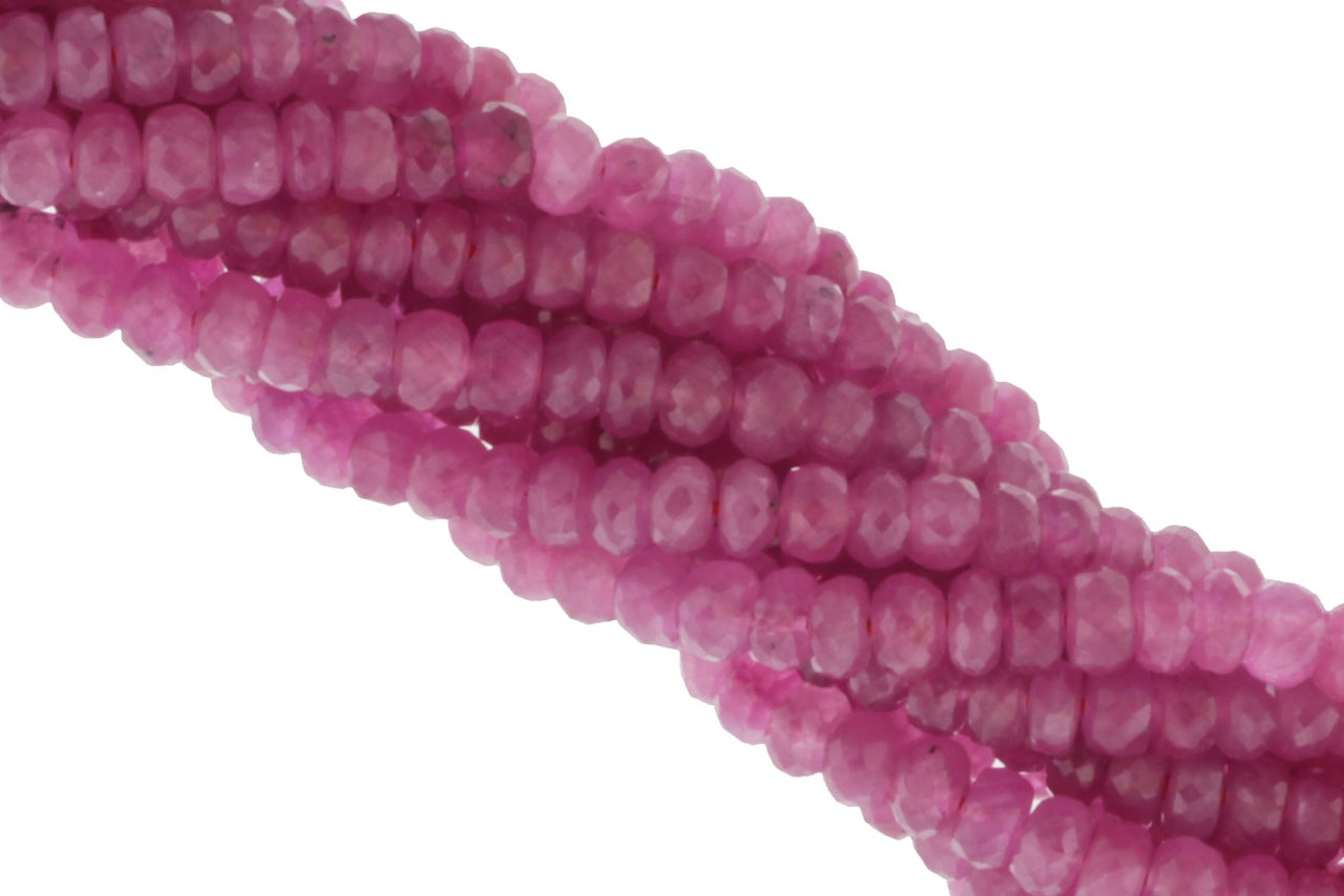 Pink Sapphire 4mm Faceted Rondelles