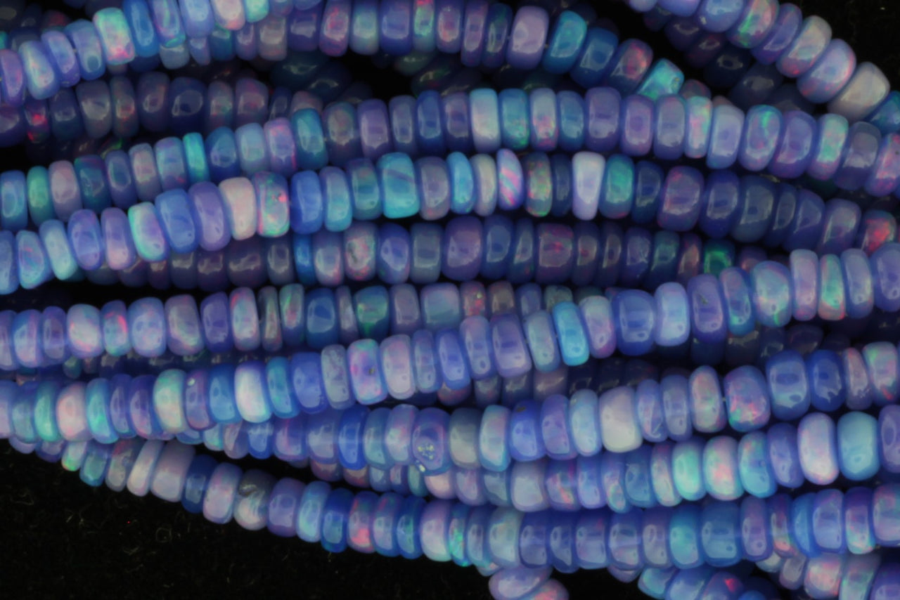 Purple Ethiopian Opal 3mm Smooth Rondelles