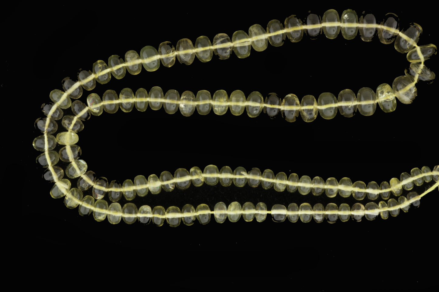 Yellow Lemon Quartz 4mm Smooth Rondelles