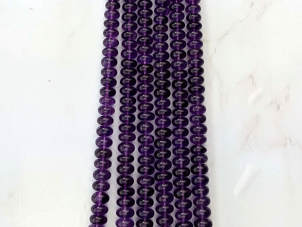 Purple Amethyst 5mm Smooth Rondelles