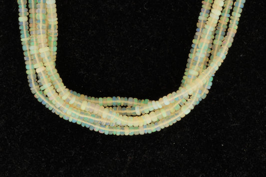 Warm White Ethiopian Opal 4mm Smooth Rondelles