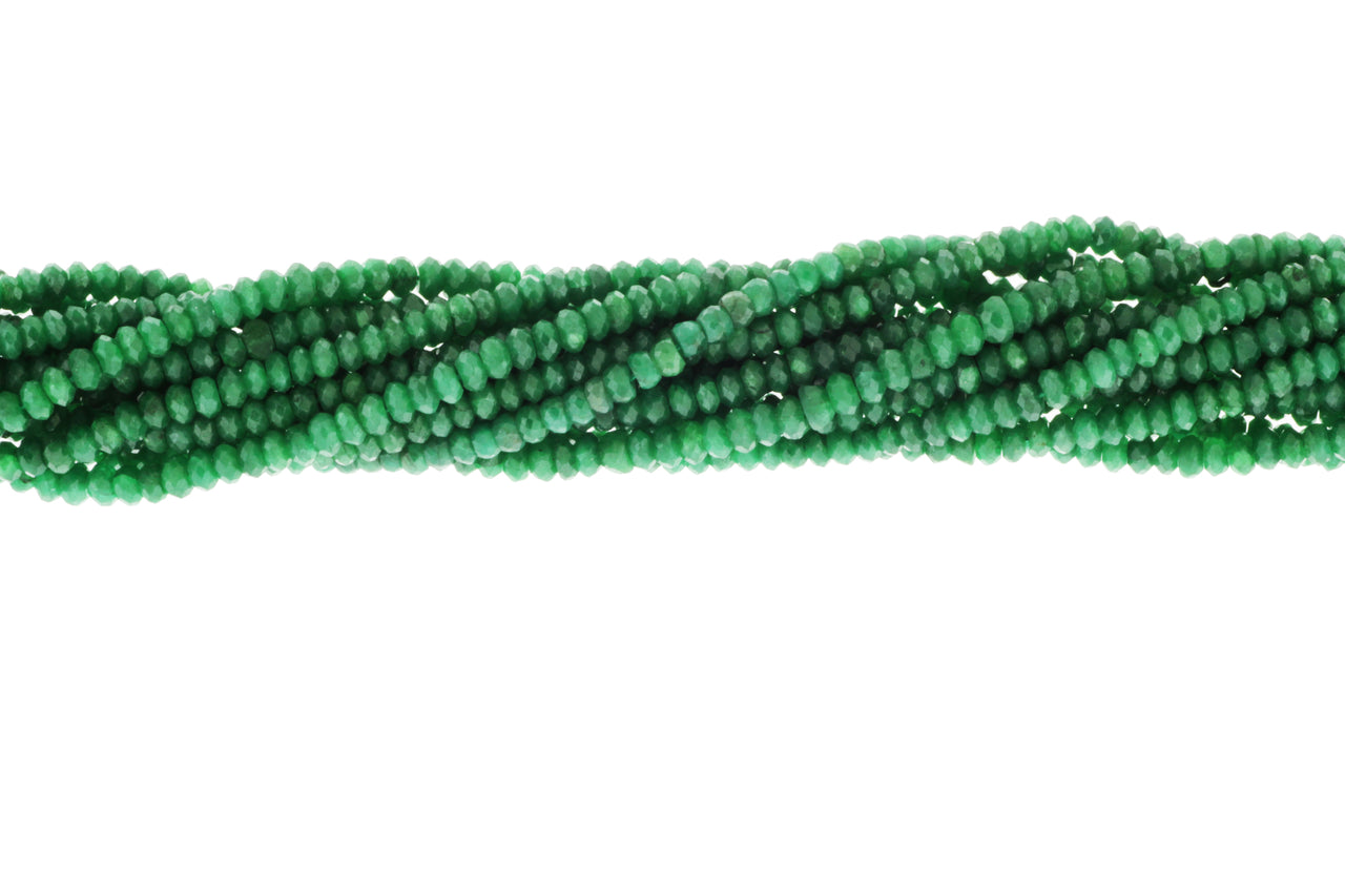 Green Emerald 3mm Faceted Rondelles