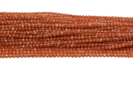 Sunstone 2.5mm Faceted Rounds