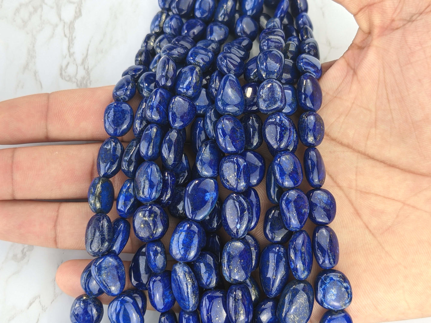 Royal Blue Lapis Lazuli 12x9mm Smooth Nuggets