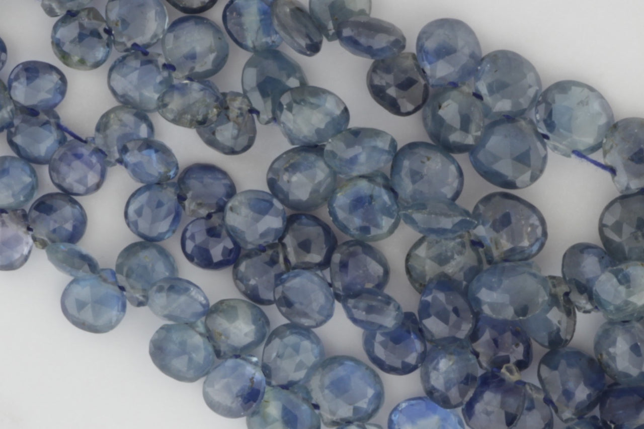 Blue Kyanite 5mm Faceted Heart Shaped Briolettes