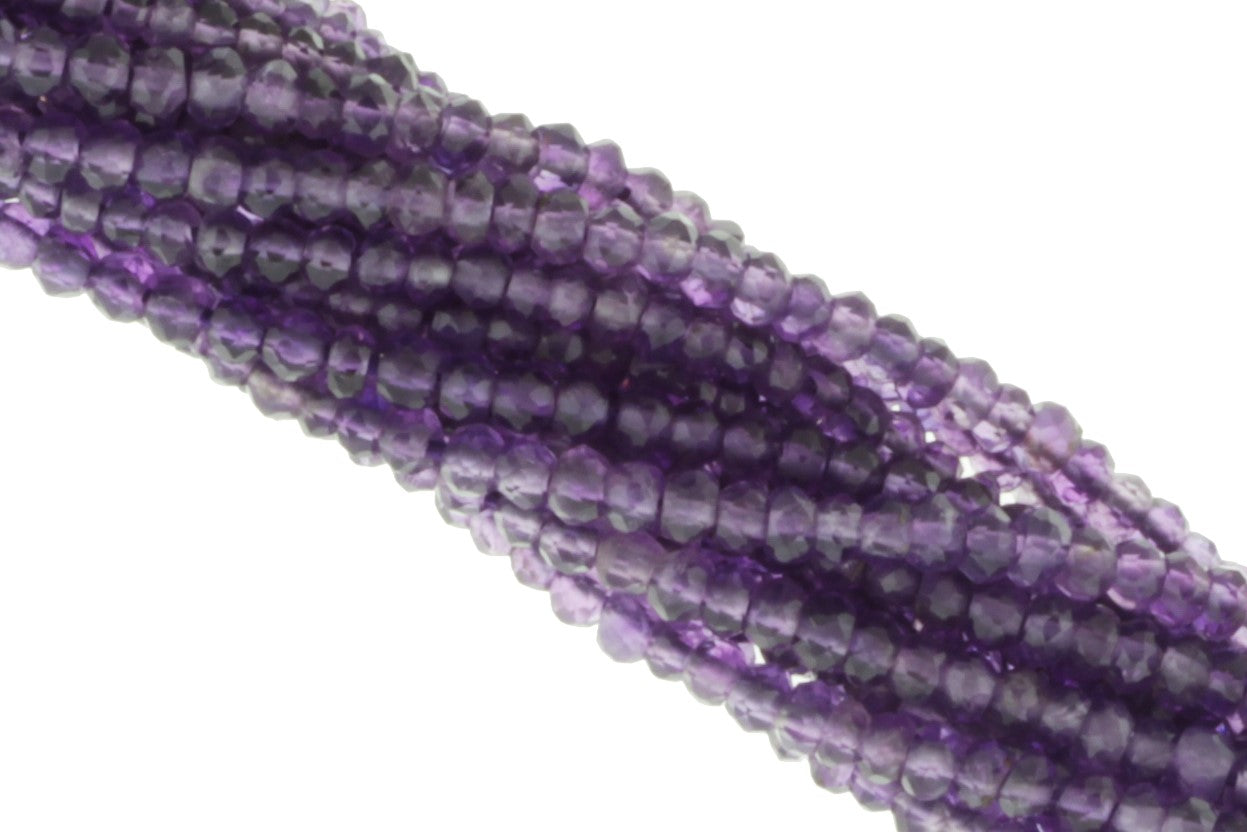 Purple Amethyst 2mm Faceted Rondelles