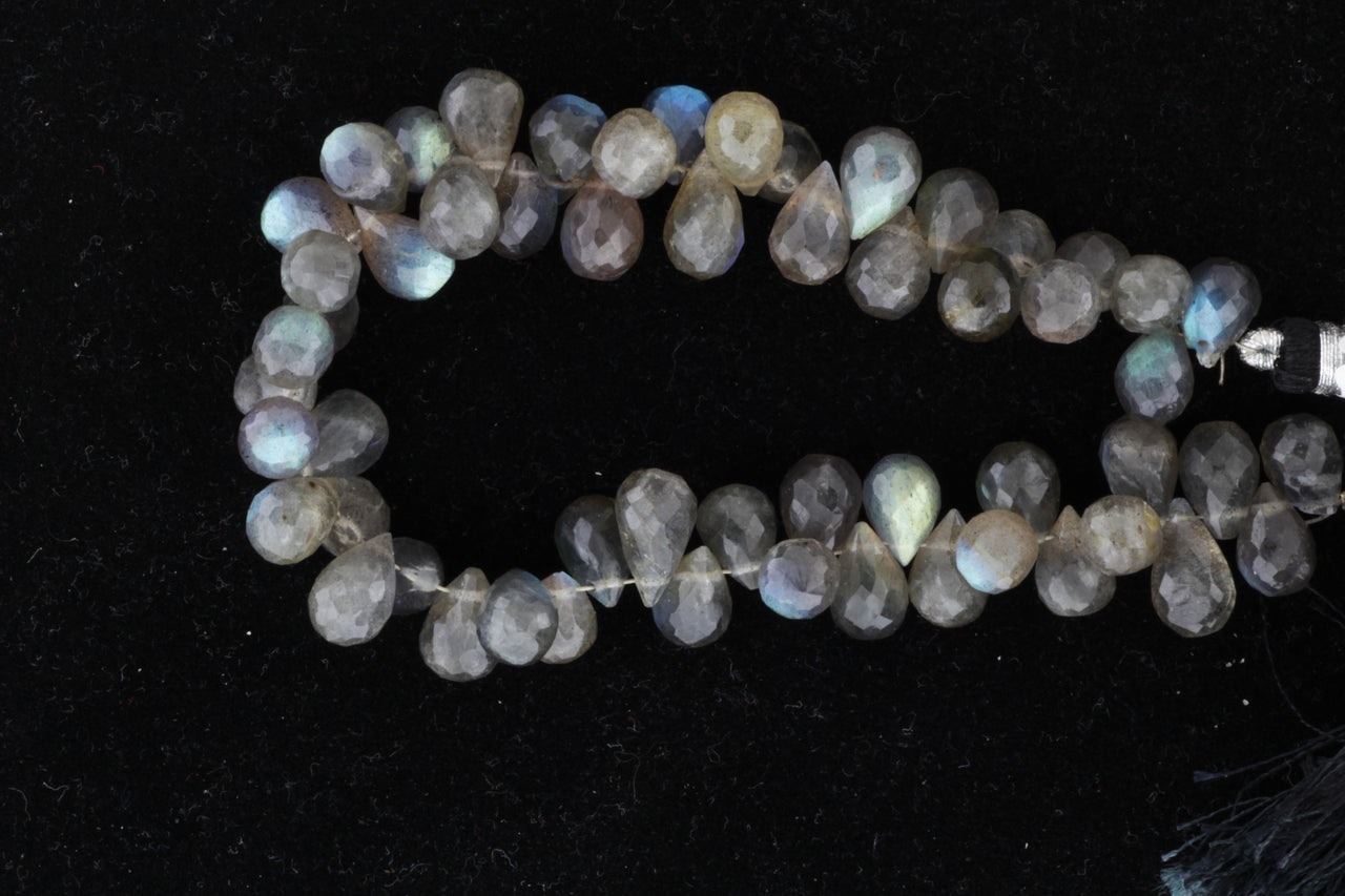 Blue Labradorite 12x7mm Faceted Teardrop Briolettes