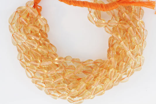 Yellow Citrine 7x5mm Center Drilled Teardrop Briolettes