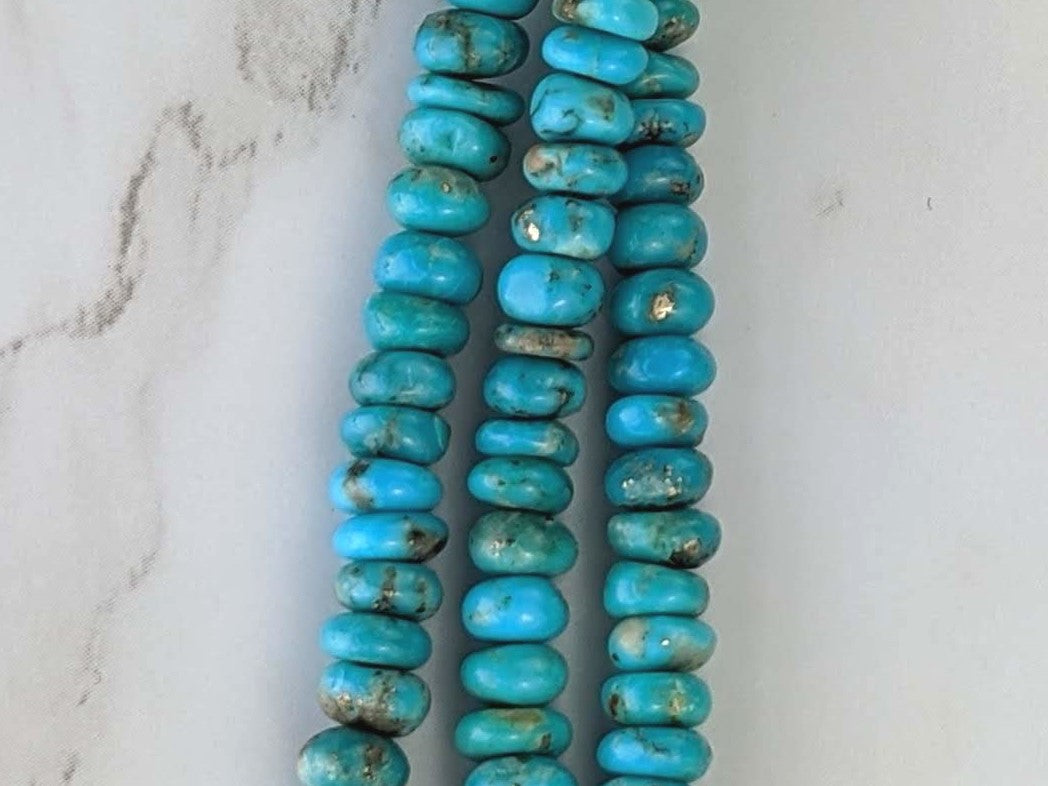 Natural Light Blue Turquoise 5mm Smooth Rondelles