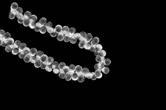 White Topaz 7x5mm Faceted Teardrop Briolettes