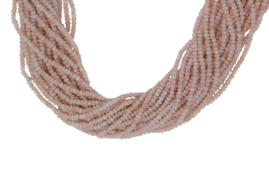 Light Pink Opal 3mm Faceted Rondelles