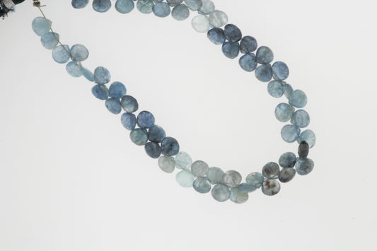 Blue Moss Aquamarine 5mm Faceted Heart Shaped Briolettes