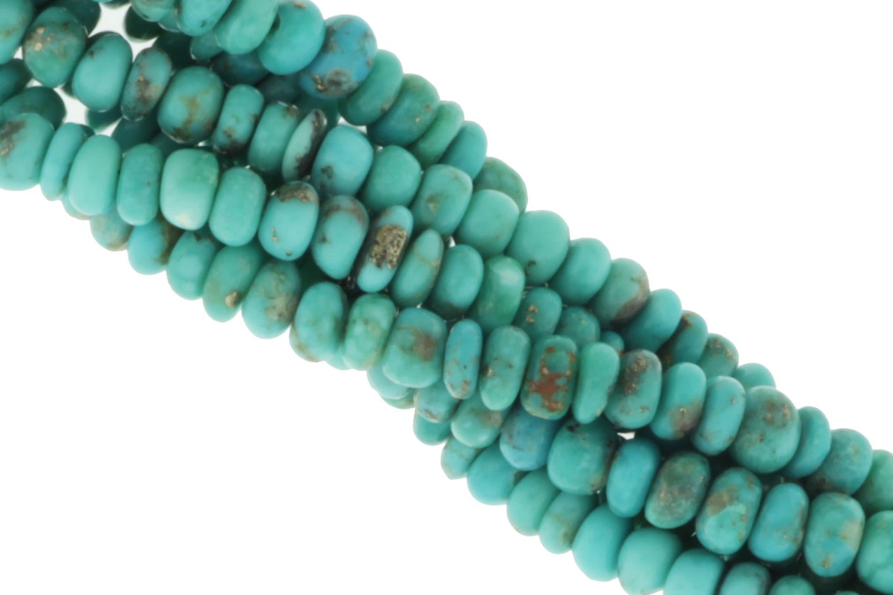 Natural Light Blue Turquoise 3.5mm Smooth Rondelles