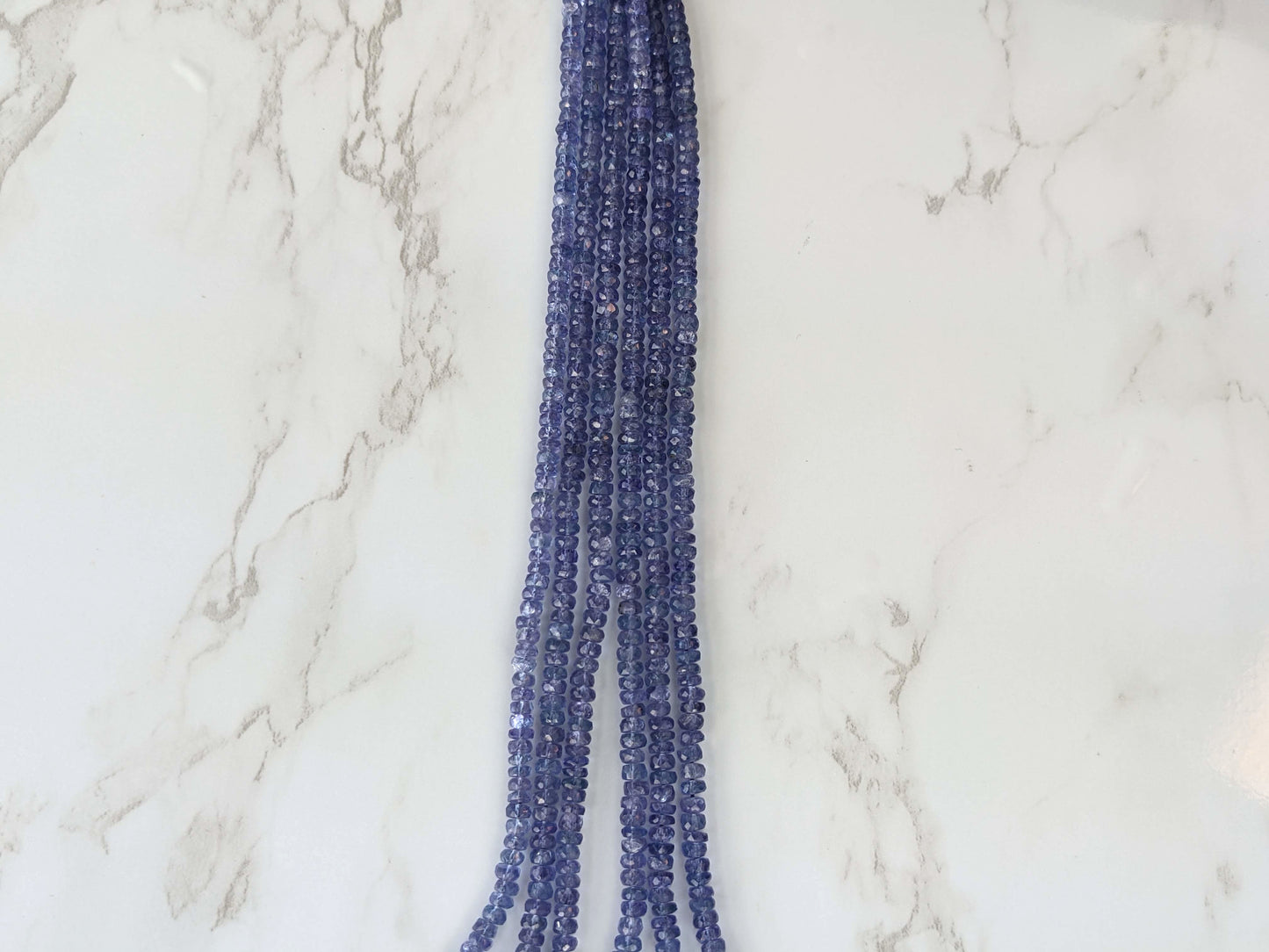 Blue Tanzanite 3mm Faceted Rondelles