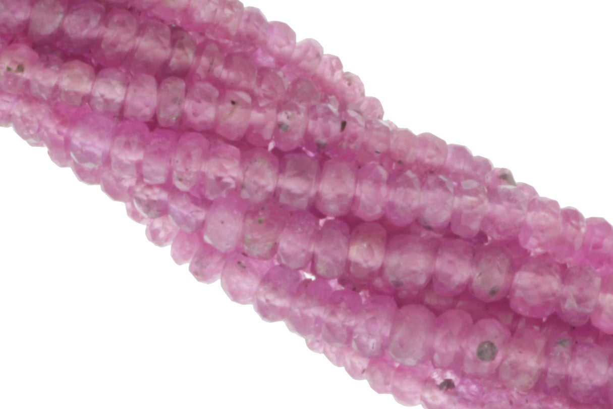 Pink Sapphire 4mm Faceted Rondelles