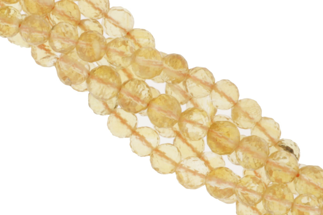 Yellow Citrine 5mm Faceted Rounds