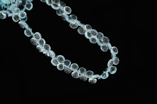 Sky Blue Topaz 5.5mm Faceted Heart Shaped Briolettes
