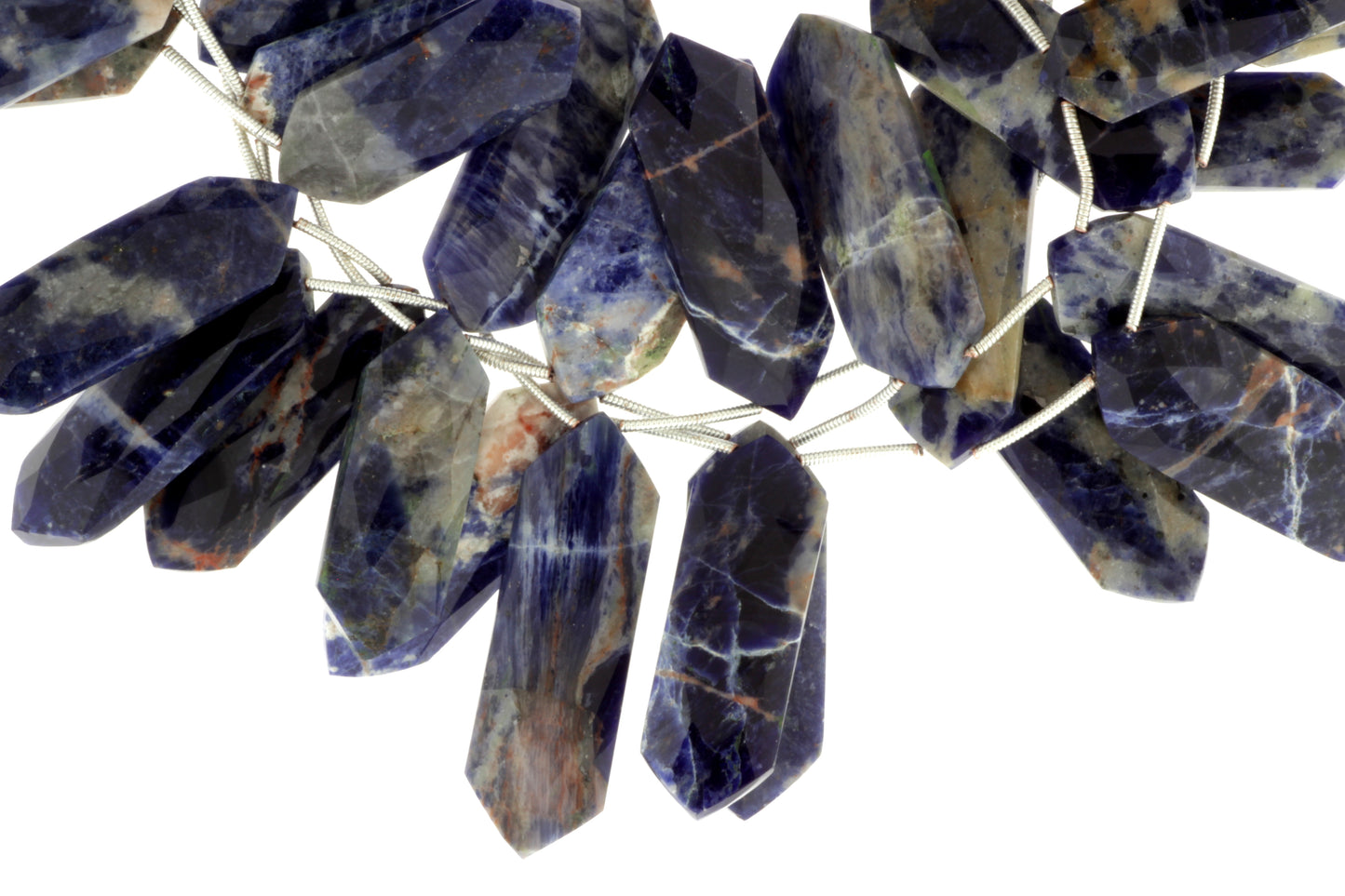 Blue Sodalite 30x12mm Faceted Shields