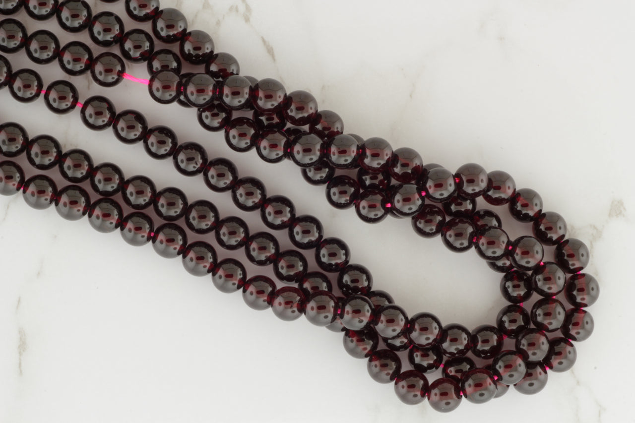Red Garnet 6mm Smooth Rounds