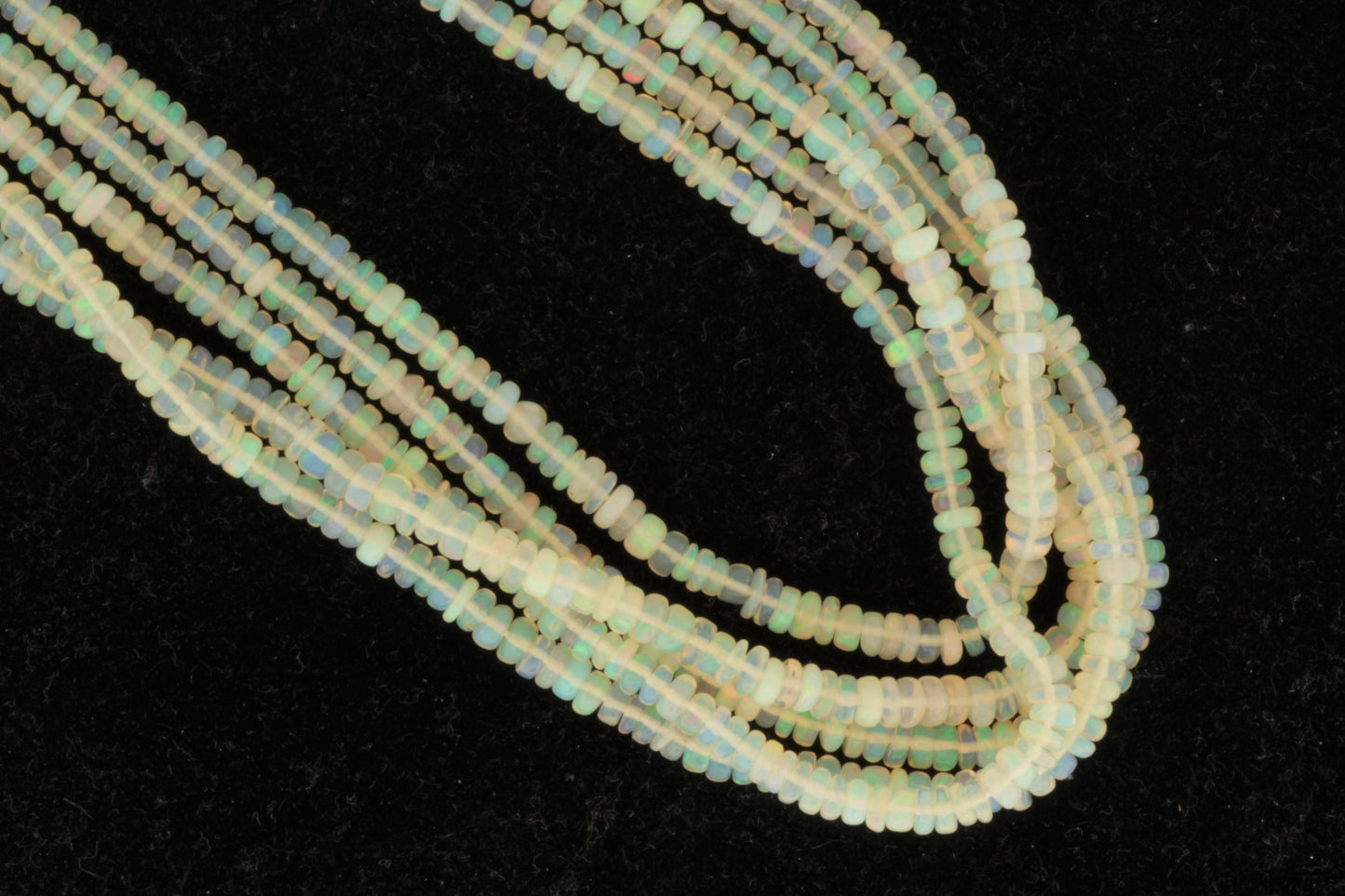 Warm White Ethiopian Opal 4mm Smooth Rondelles