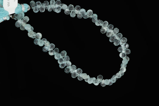 Blue Aquamarine 6x4mm Faceted Teardrop Briolettes