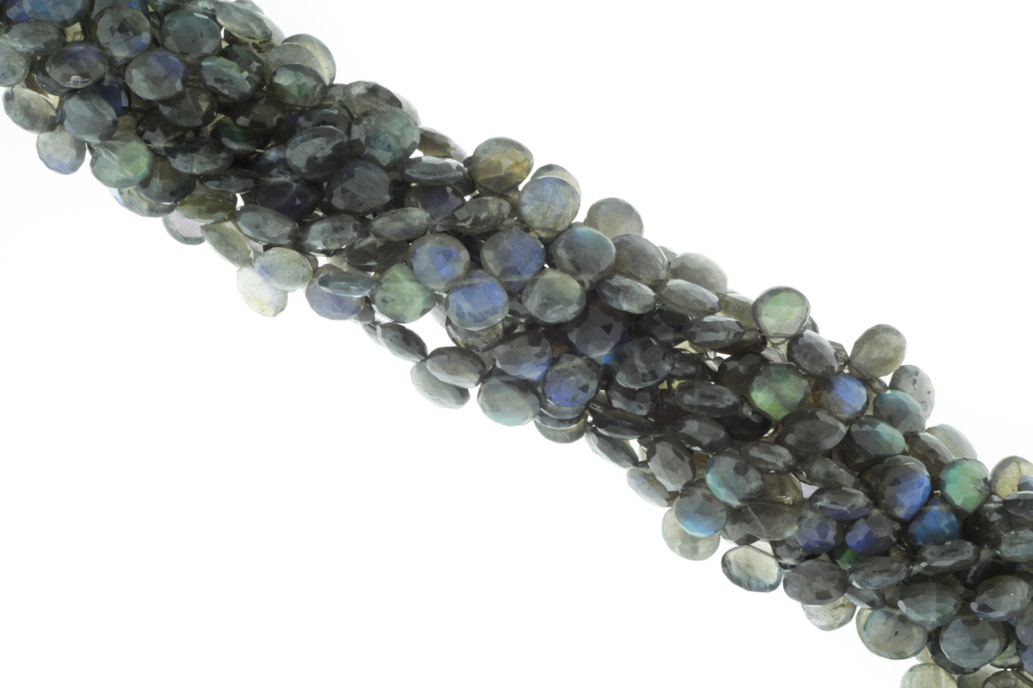 AA Dark Blue Labradorite 7mm Faceted Heart Shaped Briolettes