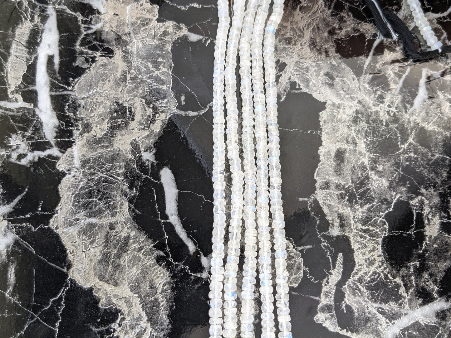 Rainbow Moonstone 5.5mm Faceted Rondelles