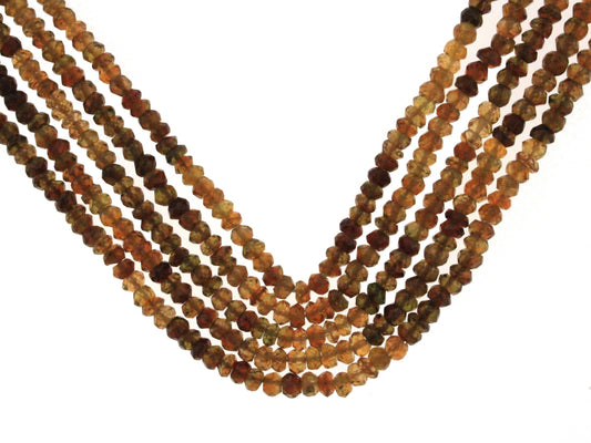 Ombre Brown Tourmaline 4mm Faceted Rondelles