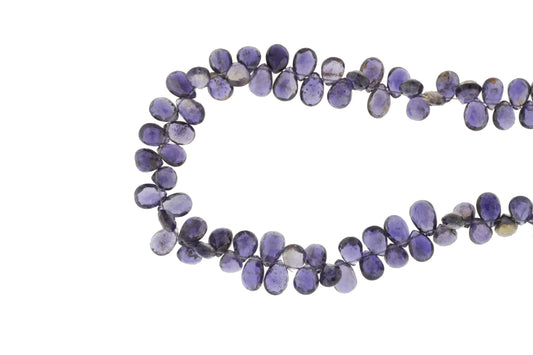 Blue Iolite 7x5mm Faceted Pear Shaped Briolettes