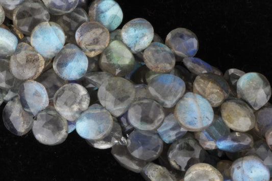 Blue Labradorite 6mm Faceted Heart Shaped Briolettes