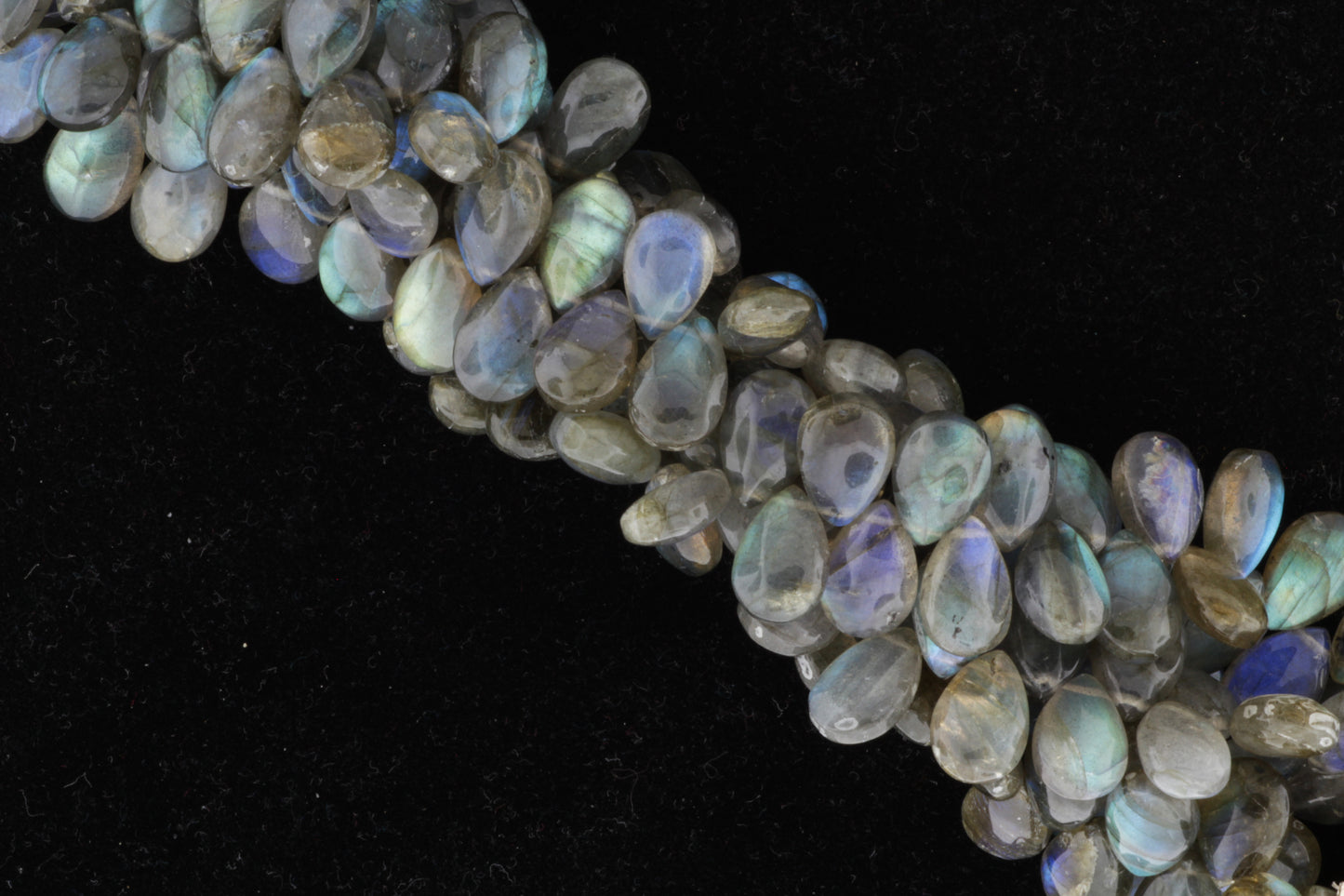 Blue Labradorite 12x8mm Smooth Pear Shaped Briolettes