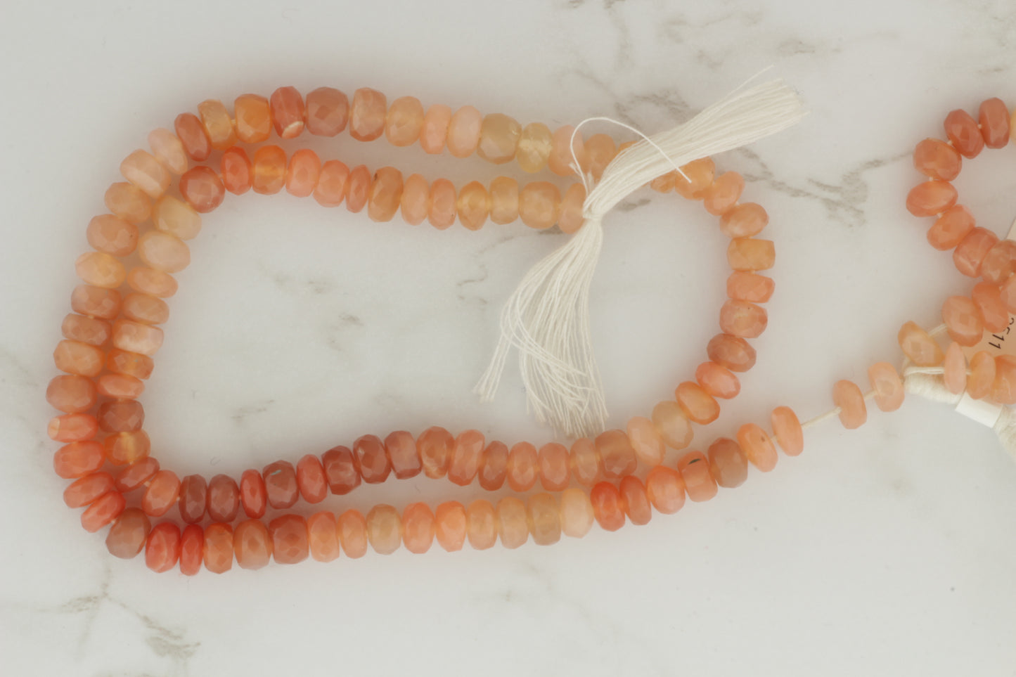 Ombre Peach Moonstone 6mm Faceted Rondelles