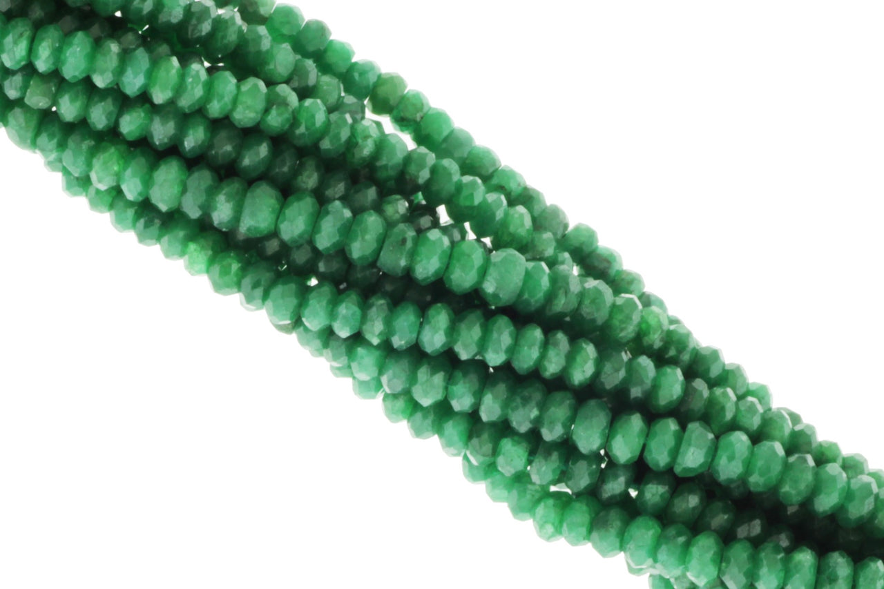 Green Emerald 3mm Faceted Rondelles