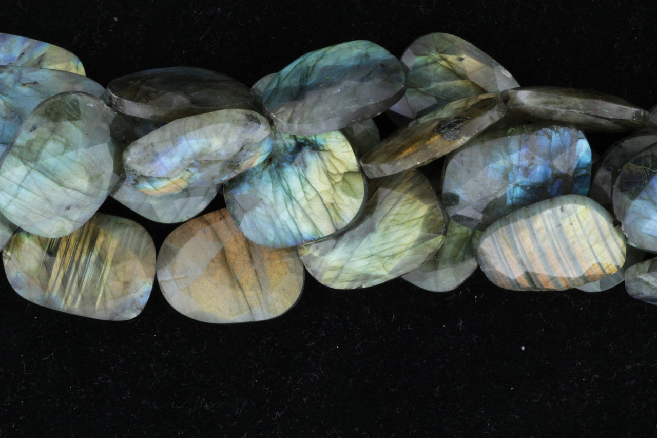 Blue Labradorite 30x20mm Faceted Slices