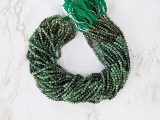 Ombre Sakoda Emerald 3.5mm Faceted Rondelles