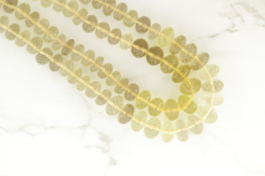 Yellow Lemon Quartz 8mm Faceted Rondelles