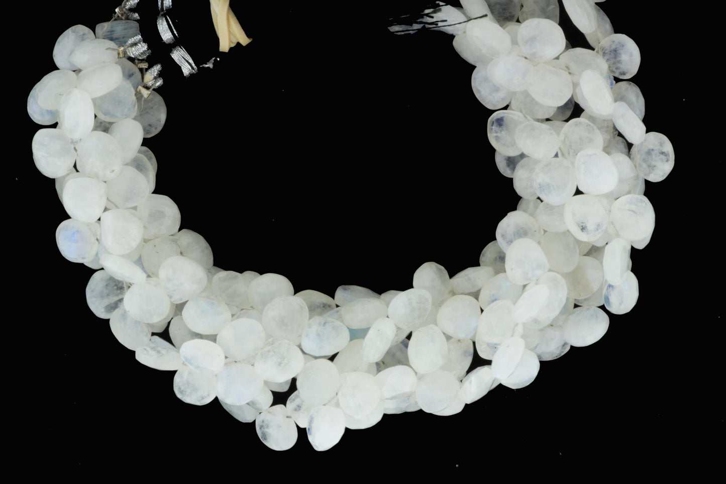 Blue Rainbow Moonstone 9mm Faceted Heart Shaped Briolettes